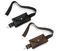 Vinsatin 2 Pack Equestrian Belt Women Equestrian Bit Waist Bag for Phone 1. 5 Inch Elastic Horse Riding Belt with Silver Bit Buckle for Women Girls Horse Riders, Black, Brown, 41.3 x 1.5 inches/ 105 x
