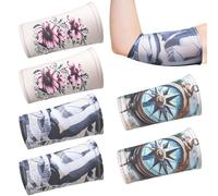 Vinsatin 6 Pcs PICC Line Sleeve Cover Fashionable Breathable Upper Arm Cover for PICC Lines for Adult, Stylish Style, Large