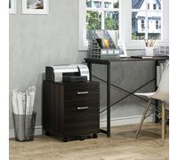 Vinsetto 2-Drawer Locking Office Filing Cabinet 5 Wheels Rolling Storage Oak - Black
