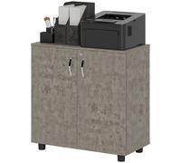 Vinsetto 2-Tier Locking Filing Cabinet Office Storage Cabinet, Grey