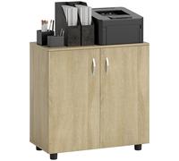 Vinsetto 2-tier Locking Filing Cabinet Office Storage Cabinet, Oak, Brown