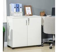 Vinsetto 2-Tier Locking Filing Cabinet Office Storage Cabinet, White