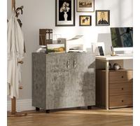 Vinsetto 2-tier Locking Filing Cabinet Office Storage Cabinet, Grey, Grey