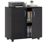 Vinsetto 2-Tier Locking Filing Cabinet Office Storage Cabinet, Black