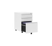 Vinsetto 3 Drawer File Cabinet Lockable Metal Filling Cabinet White