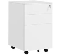 Vinsetto File Cabinet With Lock Hanging Bar For Letter A4 Legal Size White