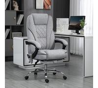 Vinsetto 6 Point Massage Office Chair, Heated Reclining Desk Chair, Grey
