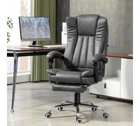 Vinsetto 6-Point Vibrating Heat Massage Chair w/ Microfibre Upholstery Grey - Charcoal grey