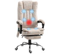 Vinsetto 6-Point Vibrating Heat Massage Chair W/ Microfibre Upholstery - Dark Brown/Light Brown/Charcoal Grey/Cream - Cream | TJ Hughes Grey