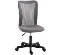 Vinsetto Grey Adjustable Armless Swivel Office Chair - Size: 97 x 43 x 54cm - Wilko