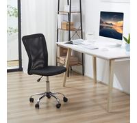 Vinsetto Swivel Office Chair, Ergonomic Armless Mid-Back Office Chair with Silent Swivel for Home & Study, Black Aosom UK