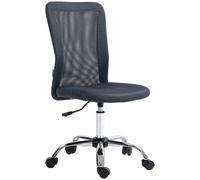 Vinsetto Armless Office Chair with Adjustable Height Mesh Back Wheels Dark Grey