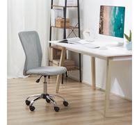 Vinsetto Armless Office Chair With Adjustable Height Mesh Back Wheels Grey