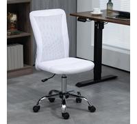 Vinsetto Armless Office Chair W/ Adjustable Height - White, White