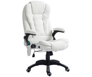 Vinsetto Boucle Six-Point Massage Office Chair - White Aosom UK