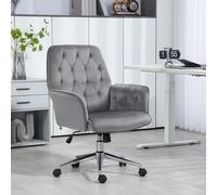 VINSETTO Computer Chair w/Armrest Modern Style Tufted For Home Office Dining Room in Dark Grey VINSETTO Dark Grey
