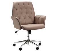 Vinsetto Micro Fibre Mid Back Office Chair, Adjustable Seat, Arm, Computer Desk Chair with Cat Scratch Resistant Fabric, Brown Aosom UK