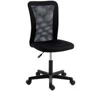 Vinsetto Computer Desk Chair, Armless Mesh Office Chair with Adjustable Height and Rolling Wheels, Black