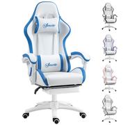 Vinsetto Racing Style Gaming Chair with Footrest, Blue, Blue