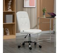 Vinsetto Curved Back Home Office Chair With Adjustable Height - White/Pink - White | TJ Hughes