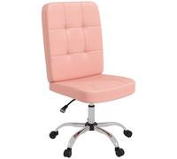 Vinsetto Faux Leather Home Office Chair With Adjustable Height, Pink, Pink