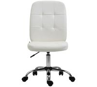 Vinsetto Curved Back Home Office Chair With Adjustable Height, White, White