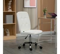 Vinsetto Curved Back Home Office Chair With Adjustable Height, White, White