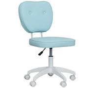 VINSETTO Vanity Task Chair with Adjustable Height, Armless, Blue in Light Blue VINSETTO Light Blue