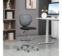 Vinsetto Draughtsman Chair, Tall Office Chair with Lumbar Support, Grey