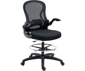 Vinsetto Draughtsman Chair Basic Tilt 2D Armrest Height-Adjustable Seat Black 120 kg 921-628V70BK 650 x 590 x 1,300 mm