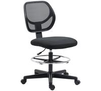 Office Chair Draughtsman Chair with 360° Wheels for Standing Desk VINSETTO Black One Size