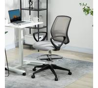 Vinsetto Draughtsman Chair Tall Office Chair with Adjustable Height, Grey