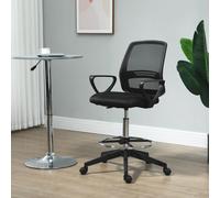 VINSETTO Draughtsman Chair Tall Office Chair with Adjustable Height in Black VINSETTO Black