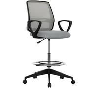 Draughtsman Chair Tall Office Chair with Adjustable Height VINSETTO Light Grey One Size