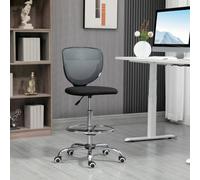 Vinsetto Draughtsman Chair, Tall Swivel Office Chair with Lumbar Support, Grey