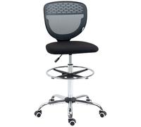 Vinsetto Draughtsman Chair - Tall Office Chair with Lumbar Support - Grey | TJ Hughes