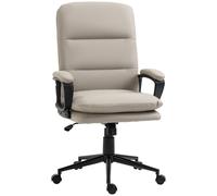 PU Leather Office Chair for Home with Arm, Adjustable Height, Grey VINSETTO Light Grey One Size