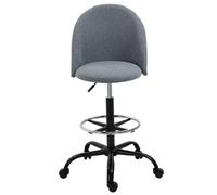 Vinsetto Ergonomic Drafting chair Adjustable Height w/ 5 Wheels Padded Seat Footrest 360° Swivel Freely Comfortable Versatile Use For Home Office - Grey Grey