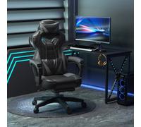 Vinsetto Ergonomic Gaming Chair Manual Reclining Chair With Footrest Grey