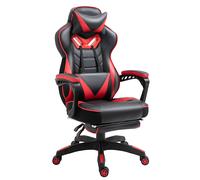 Vinsetto Ergonomic Gaming Chair with Manual Footrest, 170 Recline, 360 Swivel, Red/Black PU Leather - 921-237V71RD