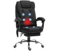 Vinsetto Ergonomic Heated 6 Points Vibration Massage Office Chair - Black Linen | TJ Hughes