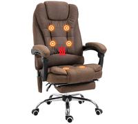 Vinsetto Ergonomic Heated 6 Points Vibration Massage Office Chair Brown | TJ Hughes
