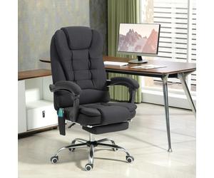 Vinsetto Ergonomic Heated 6 Points Vibration Massage Office Chair, Grey - Black