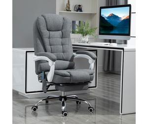VINSETTO Ergonomic Heated 6 Points Vibration Massage Office Chair in Grey VINSETTO Grey