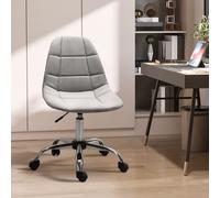 VINSETTO Ergonomic Office Chair Velvet Computer Home Study Chair Armless in Grey VINSETTO Grey