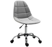 Vinsetto Ergonomic Office Chair with Adjustable Height and Wheels Velvet Executive Chair Armless for Home Study Bedroom Grey Grey