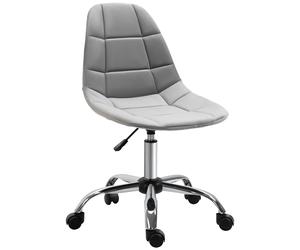 Vinsetto Ergonomic Office Chair with Adjustable Height and Wheels Velvet Executive Chair Armless for Home Study Bedroom Grey Aosom UK