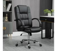 VINSETTO Executive High Back Office Chair Ergonomic Adjustable Swivel PU Leather in Black VINSETTO Black
