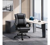 Vinsetto Executive Home Office Chair, Computer Chair, With Foot Rest, Black