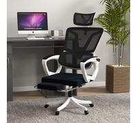VINSETTO Executive Office Chair with Mesh Back Lumbar Support Arm Foot Rest in Black VINSETTO Black